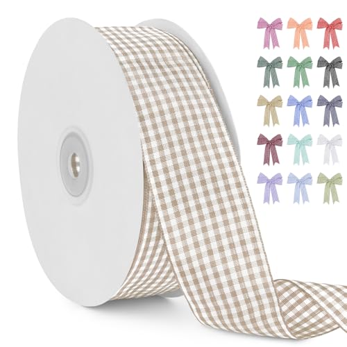 LERAETI Geschenkband Kamel Karoband 38mm x 45m zum Verzieren & Basteln, Kariertes Band Breites Schleifenband, Dekoband für DIY Bastelkuchen, Strauß Dekoration, Geschenkverpackung, Haarschleife LERAETI Geschenkband Kamel Karoband 38mm x 45m zum Verzieren & Basteln, Kariertes Band Breites Schleifenband, Dekoband für DIY Bastelkuchen, Strauß Dekoration, Geschenkverpackung, Haarschleife von LEREATI