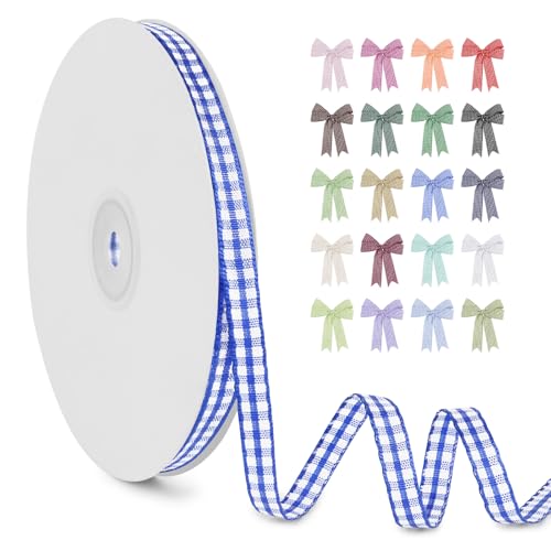 LERAETI Geschenkband Königsblau Karoband 6mm x 45m zum Verzieren & Basteln, Kariertes Band Breites Schleifenband, Dekoband für DIY Bastelkuchen, Strauß Dekoration, Geschenkverpackung, Haarschleife LERAETI Geschenkband Königsblau Karoband 6mm x 45m zum Verzieren & Basteln, Kariertes Band Breites Schleifenband, Dekoband für DIY Bastelkuchen, Strauß Dekoration, Geschenkverpackung, Haarschleife von LEREATI