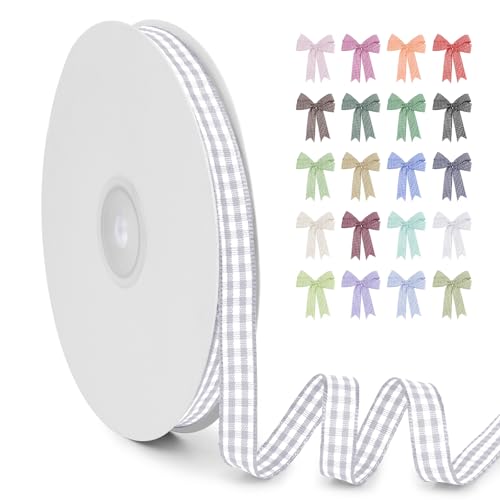 LERAETI Geschenkband Silber Karoband 10mm x 45m zum Verzieren & Basteln, Kariertes Band Breites Schleifenband, Dekoband für DIY Bastelkuchen, Strauß Dekoration, Geschenkverpackung, Haarschleife LERAETI Geschenkband Silber Karoband 10mm x 45m zum Verzieren & Basteln, Kariertes Band Breites Schleifenband, Dekoband für DIY Bastelkuchen, Strauß Dekoration, Geschenkverpackung, Haarschleife von LEREATI