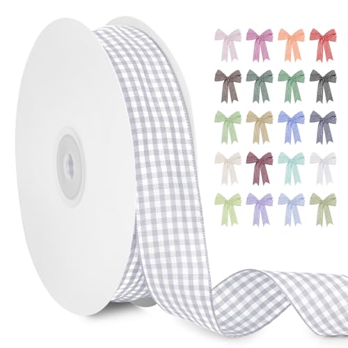 LERAETI Geschenkband Silber Karoband 25mm x 45m zum Verzieren & Basteln, Kariertes Band Breites Schleifenband, Dekoband für DIY Bastelkuchen, Strauß Dekoration, Geschenkverpackung, Haarschleife LERAETI Geschenkband Silber Karoband 25mm x 45m zum Verzieren & Basteln, Kariertes Band Breites Schleifenband, Dekoband für DIY Bastelkuchen, Strauß Dekoration, Geschenkverpackung, Haarschleife von LEREATI