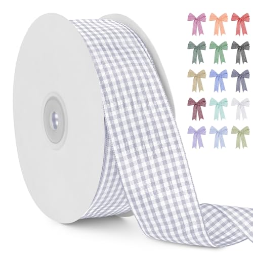 LERAETI Geschenkband Silber Karoband 38mm x 45m zum Verzieren & Basteln, Kariertes Band Breites Schleifenband, Dekoband für DIY Bastelkuchen, Strauß Dekoration, Geschenkverpackung, Haarschleife LERAETI Geschenkband Silber Karoband 38mm x 45m zum Verzieren & Basteln, Kariertes Band Breites Schleifenband, Dekoband für DIY Bastelkuchen, Strauß Dekoration, Geschenkverpackung, Haarschleife von LEREATI