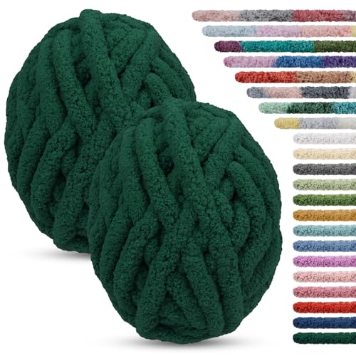 LEREATI 2 Stränge Armstricken Wolle für Decke Stricken 2cm x 25.6m Chenille Wolle zum Häkeln 226g Handstrickgarn Chunky Yarn Schlauchgarn, Dicke Wolle zum Handstricken Decken, Tasche, Haustier Bett LEREATI 2 Stränge Armstricken Wolle für Decke Stricken 2cm x 25.6m Chenille Wolle zum Häkeln 226g Handstrickgarn Chunky Yarn Schlauchgarn, Dicke Wolle zum Handstricken Decken, Tasche, Haustier Bett von LEREATI