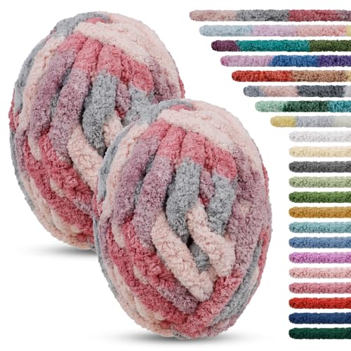 LEREATI 2 Stränge Armstricken Wolle für Decke Stricken 2cm x 25.6m Chenille Wolle zum Häkeln 226g Handstrickgarn Chunky Yarn Schlauchgarn, Dicke Wolle zum Handstricken Decken, Tasche, Haustier Bett LEREATI 2 Stränge Armstricken Wolle für Decke Stricken 2cm x 25.6m Chenille Wolle zum Häkeln 226g Handstrickgarn Chunky Yarn Schlauchgarn, Dicke Wolle zum Handstricken Decken, Tasche, Haustier Bett von LEREATI