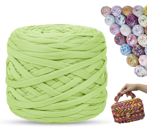 LEREATI 285g Tshirt Garn zum Häkeln, 100m Farbiges Textilgarn zum Häkeln, Bändchengarn, Dickes T-Shirt Garn für Körbe, Taschen, Heimdekoration, DIY (Fluoreszierendes Grün) LEREATI 285g Tshirt Garn zum Häkeln, 100m Farbiges Textilgarn zum Häkeln, Bändchengarn, Dickes T-Shirt Garn für Körbe, Taschen, Heimdekoration, DIY (Fluoreszierendes Grün) von LEREATI