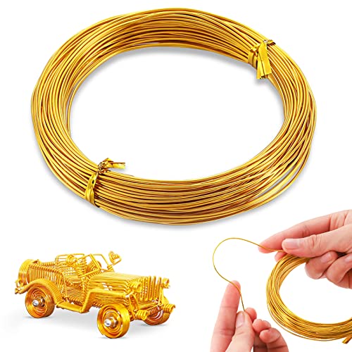 LEREATI Basteldraht 2mm Gold 10m, Schmuckdraht Wickeldraht Bindedraht Aluminiumdraht Blumendraht Gartendraht, Draht zum Basteln für Schmuckhandwerk, Pflanzen, Modellieren, Skulpturen LEREATI Basteldraht 2mm Gold 10m, Schmuckdraht Wickeldraht Bindedraht Aluminiumdraht Blumendraht Gartendraht, Draht zum Basteln für Schmuckhandwerk, Pflanzen, Modellieren, Skulpturen von LEREATI