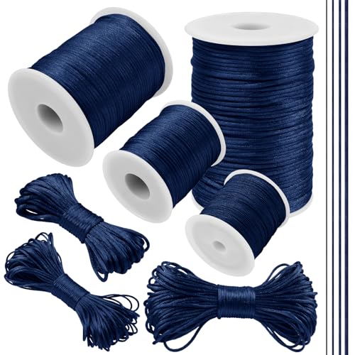 LEREATI Dunkelblau Nylonschnur 2mm x 20m Armband Schnur für Armbänder Satinkordel Perlenschnur Schmuckband Nylonband für Armbänder, Perlen, Halsketten, Kumihimo, Chinesischer LEREATI Dunkelblau Nylonschnur 2mm x 20m Armband Schnur für Armbänder Satinkordel Perlenschnur Schmuckband Nylonband für Armbänder, Perlen, Halsketten, Kumihimo, Chinesischer von LEREATI