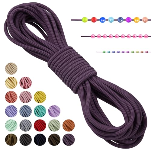 LEREATI Gummiband für Armbänder Nylonschnur 3mm x 5m Perlenschnur Achteck Armband Schnur Gummi Schmuckband, Elastisches Band für Armbänder, Schmuck, Halskette, Hutgummi, DIY (Fuchsie) von LEREATI