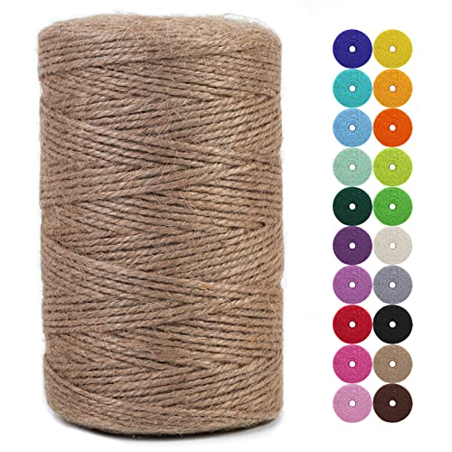 LEREATI Juteschnur 2mm x 200m Gartenschnur Paketschnur Naturfaser Hanfseil Jute Schnur Jutegarn Juteseil, Kordel Weihnachten für DIY Kunstgewerbe Gartenarbeit Geschenkverpackung Deko (Braun) von LEREATI