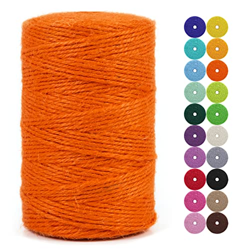 LEREATI Juteschnur 2mm x 200m Gartenschnur Paketschnur Naturfaser Hanfseil Jute Schnur Jutegarn Juteseil, Kordel Weihnachten für DIY Kunstgewerbe Gartenarbeit Geschenkverpackung Deko (Orange) von LEREATI