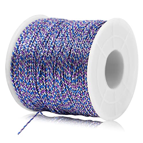 LEREATI Kordel Silber+Blau+Lila Geschenkband Metallic Kordel 1mm x 100m Nicht Elastisch Kordelband Schleifenband, DIY Bastelschnur zum Handwerk Hochzeit Dekorieren oder Verpacken LEREATI Kordel Silber+Blau+Lila Geschenkband Metallic Kordel 1mm x 100m Nicht Elastisch Kordelband Schleifenband, DIY Bastelschnur zum Handwerk Hochzeit Dekorieren oder Verpacken von LEREATI