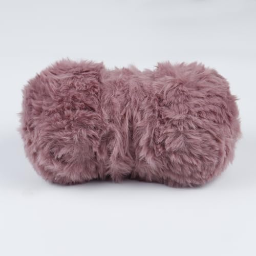 LEREATI Kunstfellgarn zum Häkeln, 100 g/60 m, flauschiges Garn zum Häkeln und Stricken (Lederrot) von LEREATI