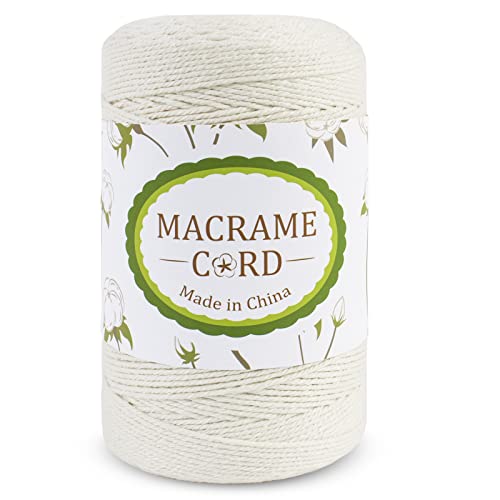 LEREATI Makramee Garn 1.5mm x 400m Baumwollkordel Geflochten Baumwollseil Baumwollgarn, Macrame Cord 1.5mm für Makramee Wandbehang, Hängepflanze, Hochzeitsbogen Deko, Vorhang, DIY Handwerk (Natürlich) LEREATI Makramee Garn 1.5mm x 400m Baumwollkordel Geflochten Baumwollseil Baumwollgarn, Macrame Cord 1.5mm für Makramee Wandbehang, Hängepflanze, Hochzeitsbogen Deko, Vorhang, DIY Handwerk (Natürlich) von LEREATI