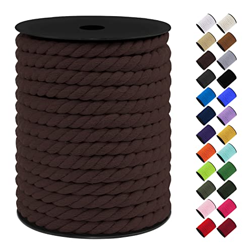 LEREATI Makramee Garn 10mm x 23m, Baumwollkordel Bunt Baumwollseil Geflochten Baumwollschnur, Baumwollgarn für DIY Basteln Hängepflanze Pflanze Aufhänger Wandbehang Weben Dekoration (Kaffee Dunkel) LEREATI Makramee Garn 10mm x 23m, Baumwollkordel Bunt Baumwollseil Geflochten Baumwollschnur, Baumwollgarn für DIY Basteln Hängepflanze Pflanze Aufhänger Wandbehang Weben Dekoration (Kaffee Dunkel) von LEREATI
