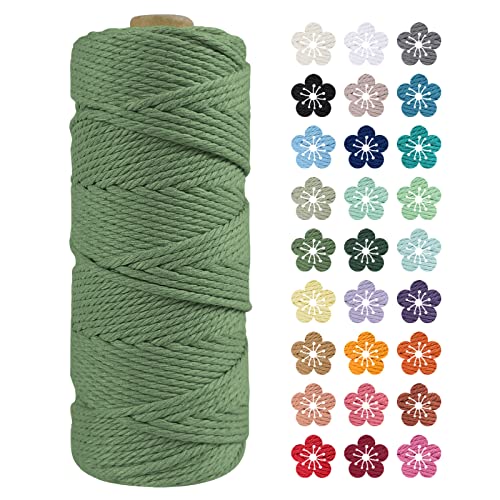 LEREATI Makramee Garn 2mm x 100m Armeegrün Baumwollkordel Natur Baumwollseil Farbig Baumwollgarn, Macrame Cord 2mm für DIY Geflochten, Makramee Deko, Hängepflanze, Wandbehang, Vorhang LEREATI Makramee Garn 2mm x 100m Armeegrün Baumwollkordel Natur Baumwollseil Farbig Baumwollgarn, Macrame Cord 2mm für DIY Geflochten, Makramee Deko, Hängepflanze, Wandbehang, Vorhang von LEREATI