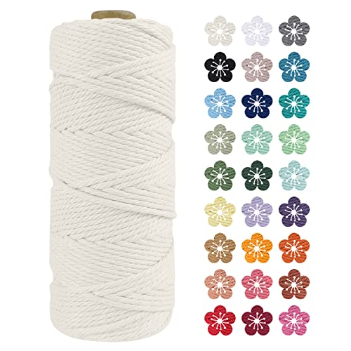 LEREATI Makramee Garn 2mm x 100m Natürlich Baumwollkordel Natur Baumwollseil Farbig Baumwollgarn, Macrame Cord 2mm für DIY Geflochten, Makramee Deko, Hängepflanze, Wandbehang, Vorhang LEREATI Makramee Garn 2mm x 100m Natürlich Baumwollkordel Natur Baumwollseil Farbig Baumwollgarn, Macrame Cord 2mm für DIY Geflochten, Makramee Deko, Hängepflanze, Wandbehang, Vorhang von LEREATI
