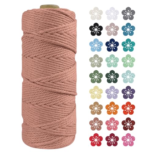 LEREATI Makramee Garn 2mm x 100m Ziegelrot Baumwollkordel Natur Baumwollseil Farbig Baumwollgarn, Macrame Cord 2mm für DIY Geflochten, Makramee Deko, Hängepflanze, Wandbehang, Vorhang LEREATI Makramee Garn 2mm x 100m Ziegelrot Baumwollkordel Natur Baumwollseil Farbig Baumwollgarn, Macrame Cord 2mm für DIY Geflochten, Makramee Deko, Hängepflanze, Wandbehang, Vorhang von LEREATI