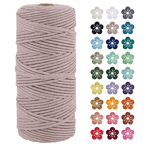 LEREATI Makramee Garn 3mm x 100m Hanfgrau Baumwollkordel Natur Baumwollseil Farbig Baumwollgarn, Macrame Cord 3mm für DIY Geflochten, Makramee Deko, Hängepflanze, Wandbehang, Vorhang LEREATI Makramee Garn 3mm x 100m Hanfgrau Baumwollkordel Natur Baumwollseil Farbig Baumwollgarn, Macrame Cord 3mm für DIY Geflochten, Makramee Deko, Hängepflanze, Wandbehang, Vorhang von LEREATI