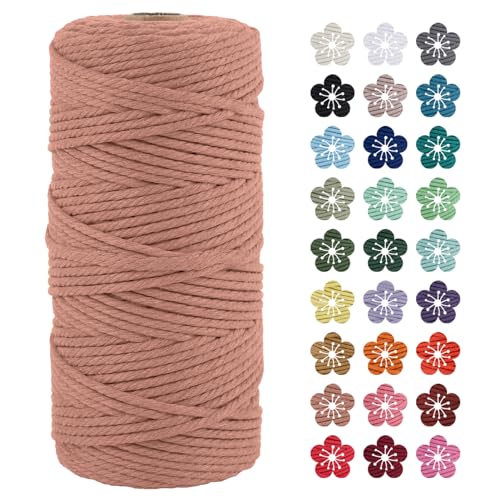 LEREATI Makramee Garn 3mm x 100m Ziegelrot Baumwollkordel Natur Baumwollseil Farbig Baumwollgarn, Macrame Cord 3mm für DIY Geflochten, Makramee Deko, Hängepflanze, Wandbehang, Vorhang LEREATI Makramee Garn 3mm x 100m Ziegelrot Baumwollkordel Natur Baumwollseil Farbig Baumwollgarn, Macrame Cord 3mm für DIY Geflochten, Makramee Deko, Hängepflanze, Wandbehang, Vorhang von LEREATI