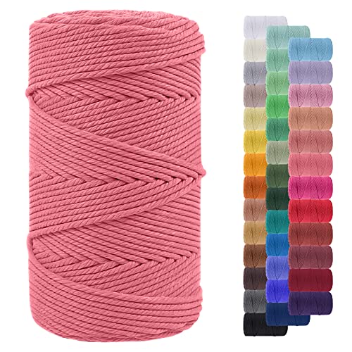 LEREATI Makramee Garn 4mm 200m Baumwollgarn Farbig Baumwollkordel Baumwollseil Baumwollschnur, Macrame Cord, Makramee-Garn Geflochten für DIY Basteln Wandbehang Hängepflanze Deko (Wassermelone Pink) LEREATI Makramee Garn 4mm 200m Baumwollgarn Farbig Baumwollkordel Baumwollseil Baumwollschnur, Macrame Cord, Makramee-Garn Geflochten für DIY Basteln Wandbehang Hängepflanze Deko (Wassermelone Pink) von LEREATI