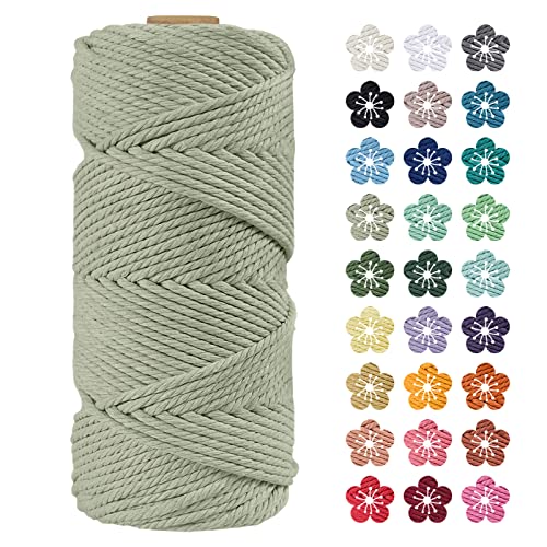 LEREATI Makramee Garn 4mm x 100m Bohnengrün Baumwollkordel Natur Baumwollseil Farbig Baumwollgarn, Macrame Cord 4mm für DIY Geflochten, Makramee Deko, Hängepflanze, Wandbehang, Vorhang LEREATI Makramee Garn 4mm x 100m Bohnengrün Baumwollkordel Natur Baumwollseil Farbig Baumwollgarn, Macrame Cord 4mm für DIY Geflochten, Makramee Deko, Hängepflanze, Wandbehang, Vorhang von LEREATI