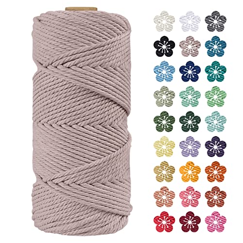 LEREATI Makramee Garn 4mm x 100m Hanfgrau Baumwollkordel Natur Baumwollseil Farbig Baumwollgarn, Macrame Cord 4mm für DIY Geflochten, Makramee Deko, Hängepflanze, Wandbehang, Vorhang LEREATI Makramee Garn 4mm x 100m Hanfgrau Baumwollkordel Natur Baumwollseil Farbig Baumwollgarn, Macrame Cord 4mm für DIY Geflochten, Makramee Deko, Hängepflanze, Wandbehang, Vorhang von LEREATI