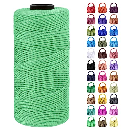 LEREATI Makramee Garn Geflochten 1.5mm x 200m Bunt Schnur für Armbänder Faden Zum Perlen Auffädeln, Macrame Cord 1.5mm für Basteln, Knüpfen, Dekoration, Borsa Crossbody (Aquagrün) von LEREATI