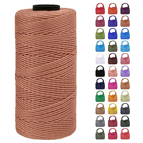 LEREATI Makramee Garn Geflochten 1.5mm x 200m Bunt Schnur für Armbänder Faden Zum Perlen Auffädeln, Macrame Cord 1.5mm für Basteln, Knüpfen, Dekoration, Borsa Crossbody (Bronze) von LEREATI