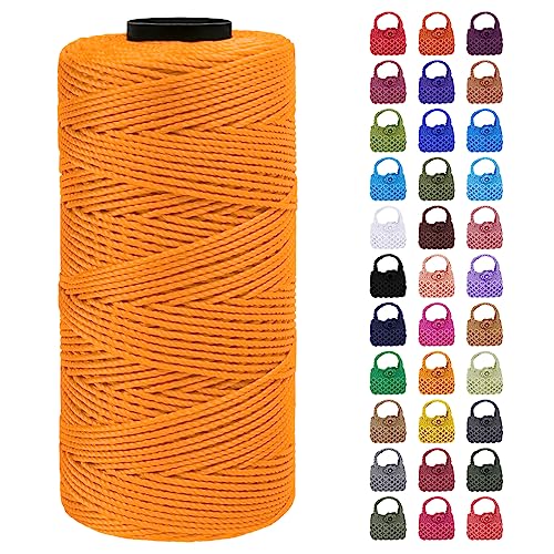 LEREATI Makramee Garn Geflochten 1.5mm x 200m Bunt Schnur für Armbänder Faden Zum Perlen Auffädeln, Macrame Cord 1.5mm für Basteln, Knüpfen, Dekoration, Borsa Crossbody (Goldgelb) von LEREATI