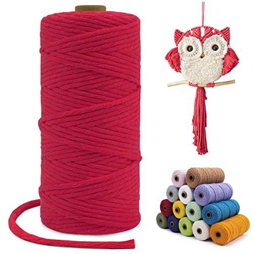 LEREATI Makramee Garn Rot, Makramee Garn 3mm x 100m Einfach Gedrehte Baumwollkordel Baumwollschnur, Makrameegarn für Makramee Wandbehang, Hängepflanze, Vorhang, Hochzeitsbogen Deko LEREATI Makramee Garn Rot, Makramee Garn 3mm x 100m Einfach Gedrehte Baumwollkordel Baumwollschnur, Makrameegarn für Makramee Wandbehang, Hängepflanze, Vorhang, Hochzeitsbogen Deko von LEREATI