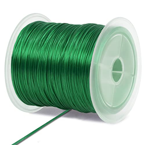 LEREATI Nylonschnur 0.7mm x 50m Elastisches Band für Armbänder, Armband Gummiband Elastisch Schmuckband Perlenschnur, Elastische Schnur für Armbänder Basteln Schmuckherstellung (Grün) von LEREATI