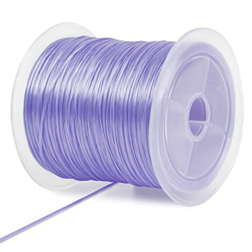 LEREATI Nylonschnur 0.7mm x 50m Elastisches Band für Armbänder, Armband Gummiband Elastisch Schmuckband Perlenschnur, Elastische Schnur für Armbänder Basteln Schmuckherstellung (Hellviolett) von LEREATI