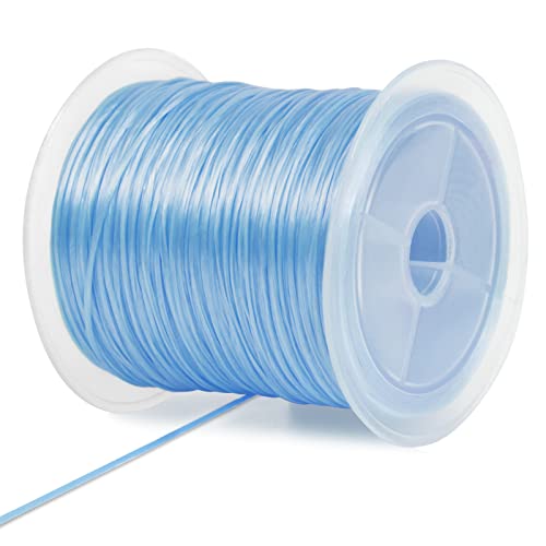 LEREATI Nylonschnur 0.7mm x 50m Elastisches Band für Armbänder, Armband Gummiband Elastisch Schmuckband Perlenschnur, Elastische Schnur für Armbänder Basteln Schmuckherstellung (Himmelblau) von LEREATI