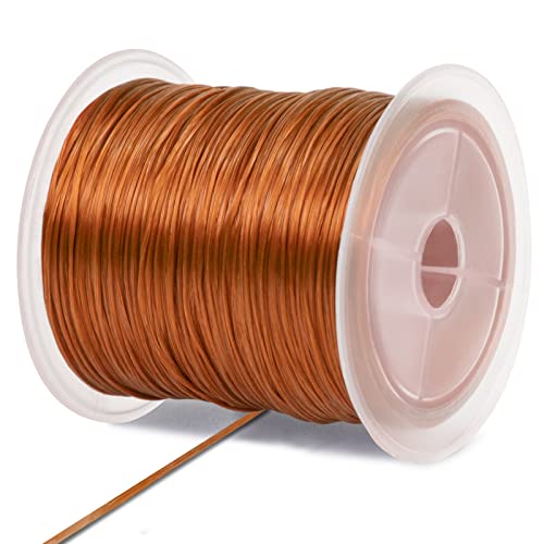 LEREATI Nylonschnur 0.7mm x 50m Elastisches Band für Armbänder, Armband Gummiband Elastisch Schmuckband Perlenschnur, Elastische Schnur für Armbänder Basteln Schmuckherstellung (Orange) von LEREATI