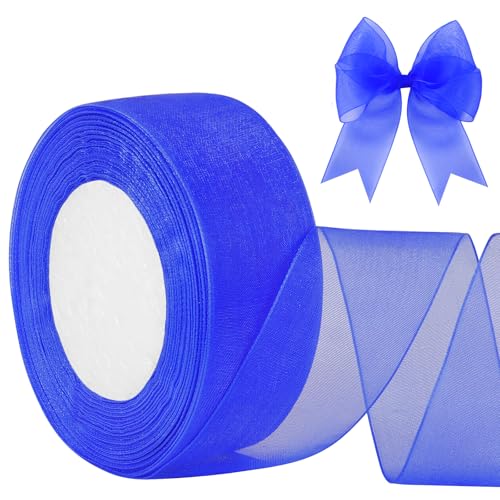 LEREATI Organzaband Königsblau Geschenkband Breit 40mm x 45m Schleifenband Transparentes Chiffonband Tüllstoff Bunte Bänder, Organza Band für Nähen Geschenkverpackung Hochzeitsdekoration LEREATI Organzaband Königsblau Geschenkband Breit 40mm x 45m Schleifenband Transparentes Chiffonband Tüllstoff Bunte Bänder, Organza Band für Nähen Geschenkverpackung Hochzeitsdekoration von LEREATI