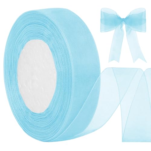 LEREATI Organzaband Seeblau Geschenkband Breit 20mm x 45m Schleifenband Transparentes Chiffonband Tüllstoff Bunte Bänder, Organza Band für Nähen Geschenkverpackung Hochzeitsdekoration LEREATI Organzaband Seeblau Geschenkband Breit 20mm x 45m Schleifenband Transparentes Chiffonband Tüllstoff Bunte Bänder, Organza Band für Nähen Geschenkverpackung Hochzeitsdekoration von LEREATI