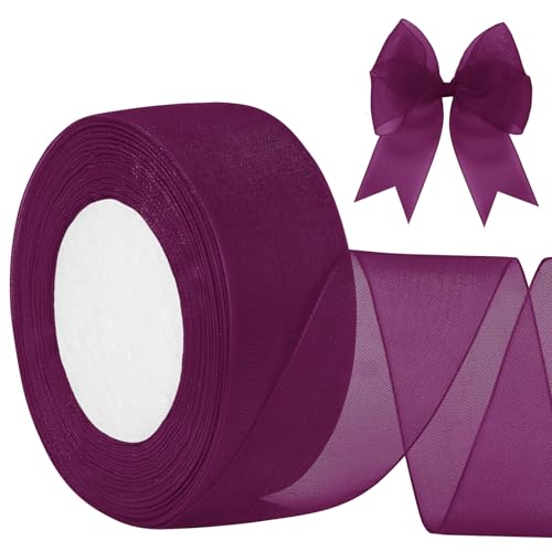 LEREATI Organzaband Weinrot Geschenkband Breit 40mm x 45m Schleifenband Transparentes Chiffonband Tüllstoff Bunte Bänder, Organza Band für Nähen Geschenkverpackung Hochzeitsdekoration LEREATI Organzaband Weinrot Geschenkband Breit 40mm x 45m Schleifenband Transparentes Chiffonband Tüllstoff Bunte Bänder, Organza Band für Nähen Geschenkverpackung Hochzeitsdekoration von LEREATI