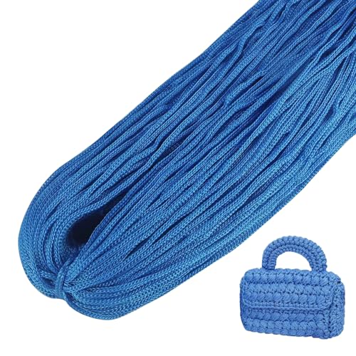 LEREATI Polyester Garn, Makramee Garn 3mm x 200m Polyester-Seil Polypropylen-Kordel Makramee Schnur Geflochten für Handtasche, Häkeltasche, Strickwaren, Wohndekorationen (Seeblau) von LEREATI