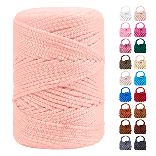 LEREATI Polyester Garn 3mm x 170m, Makramee Garn 3mm Geflochten Makramee Schnur Bunt, Macrame Cord 3mm Farbig für Geschenk, Häkeltasche, Umhängetasche, Platzteller, Wohndekorationen(Chrysantheme Rosa) LEREATI Polyester Garn 3mm x 170m, Makramee Garn 3mm Geflochten Makramee Schnur Bunt, Macrame Cord 3mm Farbig für Geschenk, Häkeltasche, Umhängetasche, Platzteller, Wohndekorationen(Chrysantheme Rosa) von LEREATI