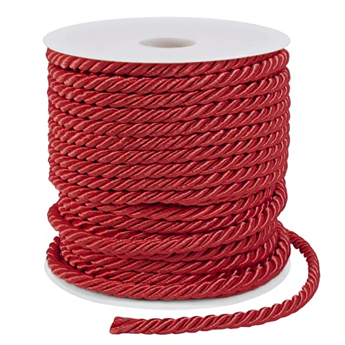 LEREATI Rot Polyester Kordel 5mm x 25m, 3-lagige Weiches Bastelseil Satin-Kordel-Besatz Dekorative gedrehte Makramee Schnur für DIY Handwerk Vorhang Krawatte Ehre Cord Geschenk Taschen LEREATI Rot Polyester Kordel 5mm x 25m, 3-lagige Weiches Bastelseil Satin-Kordel-Besatz Dekorative gedrehte Makramee Schnur für DIY Handwerk Vorhang Krawatte Ehre Cord Geschenk Taschen von LEREATI