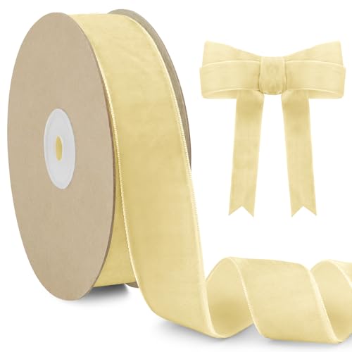 LEREATI Samtband Beige 25mm x 10m Geschenkband Samt Band Dekoband Ribbon Band, Bänder zum Geschenkverpackung Brautstrauß DIY Basteln Geburtstag Hochzeit Dekoration LEREATI Samtband Beige 25mm x 10m Geschenkband Samt Band Dekoband Ribbon Band, Bänder zum Geschenkverpackung Brautstrauß DIY Basteln Geburtstag Hochzeit Dekoration von LEREATI