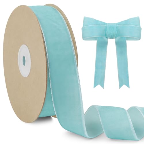 LEREATI Samtband Blau 25mm x 10m Geschenkband Samt Band Dekoband Ribbon Band, Bänder zum Geschenkverpackung Brautstrauß DIY Basteln Geburtstag Hochzeit Dekoration LEREATI Samtband Blau 25mm x 10m Geschenkband Samt Band Dekoband Ribbon Band, Bänder zum Geschenkverpackung Brautstrauß DIY Basteln Geburtstag Hochzeit Dekoration von LEREATI