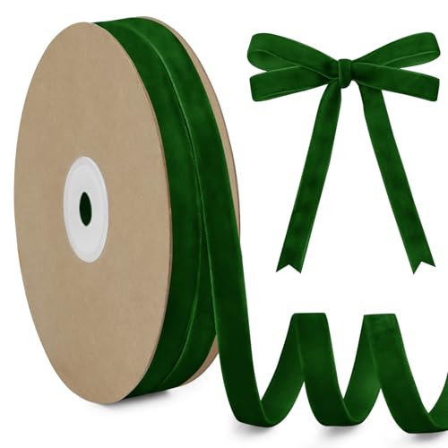 LEREATI Samtband Dunkelgrün 10mm x 20m Geschenkband Samt Band Dekoband Ribbon Band, Bänder zum Geschenkverpackung Brautstrauß DIY Basteln Geburtstag Hochzeit Dekoration LEREATI Samtband Dunkelgrün 10mm x 20m Geschenkband Samt Band Dekoband Ribbon Band, Bänder zum Geschenkverpackung Brautstrauß DIY Basteln Geburtstag Hochzeit Dekoration von LEREATI