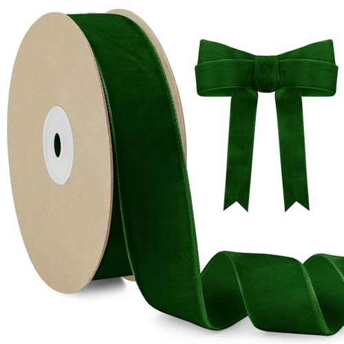 LEREATI Samtband Dunkelgrün 25mm x 10m Geschenkband Samt Band Dekoband Ribbon Band, Bänder zum Geschenkverpackung Brautstrauß DIY Basteln Geburtstag Hochzeit Dekoration LEREATI Samtband Dunkelgrün 25mm x 10m Geschenkband Samt Band Dekoband Ribbon Band, Bänder zum Geschenkverpackung Brautstrauß DIY Basteln Geburtstag Hochzeit Dekoration von LEREATI