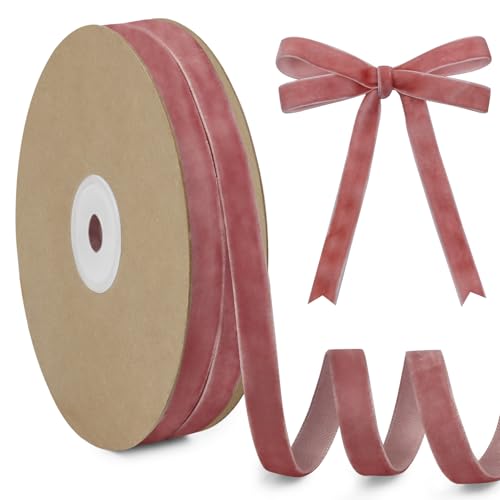 LEREATI Samtband Dunkelrosa 10mm x 20m Geschenkband Samt Band Dekoband Ribbon Band, Bänder zum Geschenkverpackung Brautstrauß DIY Basteln Geburtstag Hochzeit Dekoration LEREATI Samtband Dunkelrosa 10mm x 20m Geschenkband Samt Band Dekoband Ribbon Band, Bänder zum Geschenkverpackung Brautstrauß DIY Basteln Geburtstag Hochzeit Dekoration von LEREATI