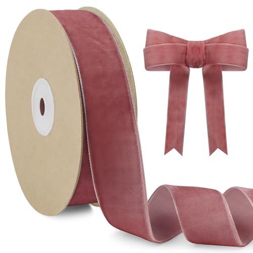 LEREATI Samtband Dunkelrosa 25mm x 10m Geschenkband Samt Band Dekoband Ribbon Band, Bänder zum Geschenkverpackung Brautstrauß DIY Basteln Geburtstag Hochzeit Dekoration LEREATI Samtband Dunkelrosa 25mm x 10m Geschenkband Samt Band Dekoband Ribbon Band, Bänder zum Geschenkverpackung Brautstrauß DIY Basteln Geburtstag Hochzeit Dekoration von LEREATI