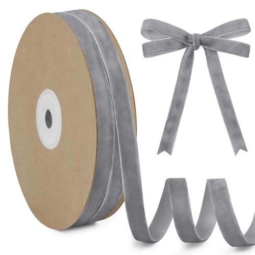 LEREATI Samtband Grau 10mm x 20m Geschenkband Samt Band Dekoband Ribbon Band, Bänder zum Geschenkverpackung Brautstrauß DIY Basteln Geburtstag Hochzeit Dekoration LEREATI Samtband Grau 10mm x 20m Geschenkband Samt Band Dekoband Ribbon Band, Bänder zum Geschenkverpackung Brautstrauß DIY Basteln Geburtstag Hochzeit Dekoration von LEREATI