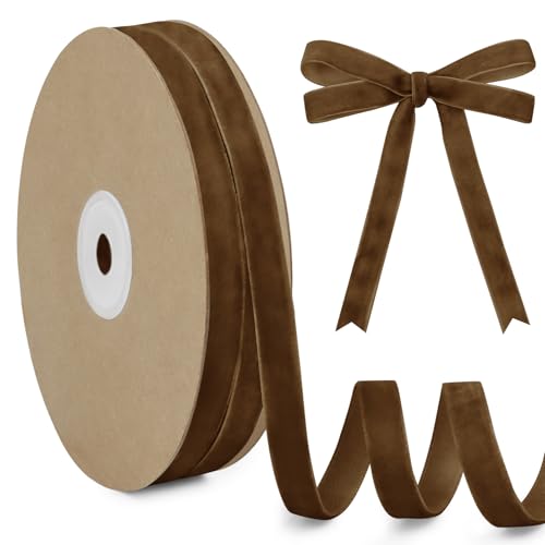 LEREATI Samtband Kaffee 10mm x 20m Geschenkband Samt Band Dekoband Ribbon Band, Bänder zum Geschenkverpackung Brautstrauß DIY Basteln Geburtstag Hochzeit Dekoration LEREATI Samtband Kaffee 10mm x 20m Geschenkband Samt Band Dekoband Ribbon Band, Bänder zum Geschenkverpackung Brautstrauß DIY Basteln Geburtstag Hochzeit Dekoration von LEREATI