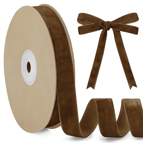 LEREATI Samtband Kaffee 15mm x 10m Geschenkband Samt Band Dekoband Ribbon Band, Bänder zum Geschenkverpackung Brautstrauß DIY Basteln Geburtstag Hochzeit Dekoration LEREATI Samtband Kaffee 15mm x 10m Geschenkband Samt Band Dekoband Ribbon Band, Bänder zum Geschenkverpackung Brautstrauß DIY Basteln Geburtstag Hochzeit Dekoration von LEREATI