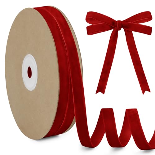 LEREATI Samtband Rot 10mm x 20m Geschenkband Samt Band Dekoband Ribbon Band, Bänder zum Geschenkverpackung Brautstrauß DIY Basteln Geburtstag Hochzeit Dekoration LEREATI Samtband Rot 10mm x 20m Geschenkband Samt Band Dekoband Ribbon Band, Bänder zum Geschenkverpackung Brautstrauß DIY Basteln Geburtstag Hochzeit Dekoration von LEREATI