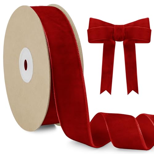 LEREATI Samtband Rot 25mm x 10m Geschenkband Samt Band Dekoband Ribbon Band, Bänder zum Geschenkverpackung Brautstrauß DIY Basteln Geburtstag Hochzeit Dekoration LEREATI Samtband Rot 25mm x 10m Geschenkband Samt Band Dekoband Ribbon Band, Bänder zum Geschenkverpackung Brautstrauß DIY Basteln Geburtstag Hochzeit Dekoration von LEREATI